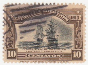 Південна Америка Южная Америка ^/--/^ ЧИЛИ 1910 г.№ 77 гашеная ^_^^^ Чилі 1910 р. No 77 гашена - фото фото фото