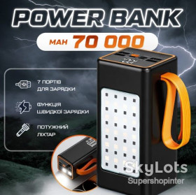 Зовнішні акумулятори (Power Bank) Внешние аккумуляторы (Power Bank) ^/--/^ Мощный Power Bank 70000 mAh с быстрой зарядкой XP-51 20 /--/ W, кемпинговой LED-лампой и цифровым дисплеем ^_^^^ Потужний Power Bank 70000 mAh з швидкою зарядкою XP-51 20 /--/ W, кемпінговою LED-лампою і цифровим дисплеєм - фото фото фото
