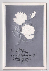 СРСР СССР ^/--/^ С ДНЕМ СЕРЕБРЯНОЙ СВАДЬБЫ = листівка 1985 р. = САМОЙЛЕНКО = подвійна чиста = тираж 700 тис. ^_^^^ С ДНЕМ СЕРЕБРЯНОЙ СВАДЬБЫ = открытка 1985 г. = САМОЙЛЕНКО = двойная чистая = тираж 700 тыс. - фото фото фото