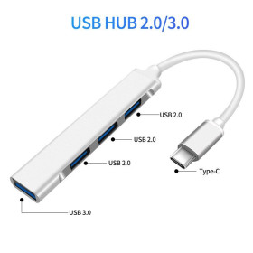 Концентратори, хаби Концентраторы, хабы ^/--/^ USB C HUB 3.0 Type C 3.1 4-портовый мультиразветвитель адаптер ^_^^^ USB C HUB 3.0 Type C 3.1 4-портовий мультирозгалужувач адаптер - фото фото фото