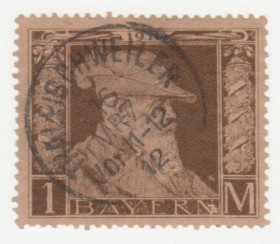 НДР, ФРН ГДР, ФРГ ^/--/^ Германия   (Бавария) 1911 г. № 88  гашеная ^_^^^ Німеччина (Баварія) 1911 р. No 88 гашена - фото фото фото