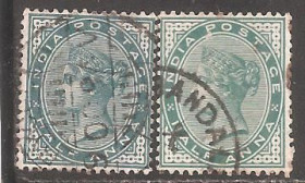 Індія Индия ^/--/^ Бр.Индия 1882-83 Sc.36 гаш. с разновид.    (SG 84,85) ^_^^^ Бр.Індія 1882-83 Sc.36 гаш. з різновид. (SG 84,85) - фото фото фото