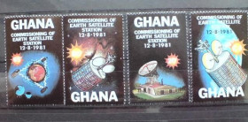 Освоєння космосу Освоение космоса ^/--/^ Гана  Ghana Space 1981 Mi 884-887 Earth satellite station MNH ^_^^^ Гана Ghana Space 1981 Mi 884-887 Earth satellite station MNH - фото фото фото