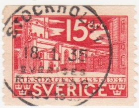 Скандинавія Скандинавия ^/--/^ Швеция 1935 г. № 225 гашеная ^_^^^ Швеція 1935 р. No 225 гашена - фото фото фото