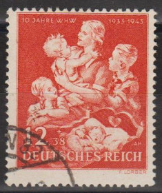 Третій Рейх (-) Третий Рейх (-) ^/--/^ 1943 - Рейх - Допомога матері Mi.859  _гаш ^_^^^ 1943 — Рейх — Помощь матери Mi.859 - фото фото фото
