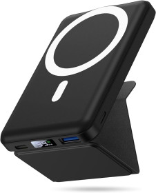 Зовнішні акумулятори (Power Bank) Внешние аккумуляторы (Power Bank) ^/--/^ Лот № 14995 Yiisonger зовнішній зарядний пристрій Magsafe Power Bank, бездротовий портативний зарядний пристрій 10000 мАг, швидка зарядка 22,5 Вт, магнітний акумуляторний блок із підставкою, світлодіодний дисплей - фото