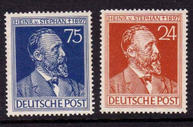 Історія та особистості История и личности ^/--/^ ZM Германия 1947 г  MNH - Стефан - почта ^_^^^ ZM Німеччина 1947 р MNH - Стефан - пошта - фото фото фото