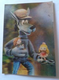 СРСР СССР ^/--/^ Открытка - стереофото. Волк и Дюймовочка. 1981 г. ^_^^^ Листівка – стереофото. Вовк і Дюймовочка. 1981 р. - фото фото фото