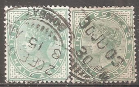 Індія Индия ^/--/^ Бр.Индия 1900 Sc.56 гаш. с разновид.    (SG 113,114) ^_^^^ Бр.Індія 1900 Sc.56 гаш. з різновид. (SG 113,114) - фото фото фото
