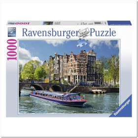 Пазли, мозаїки Пазлы, мозаики ^/--/^ Пазлы Ravensburger 1000 элементов экскурсия по каналу Амстердам ^_^^^ Пазли Ravensburger 1000 елементів екскурсія по каналу Амстердам - фото фото фото