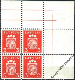 Інше Другое ^/--/^ 1940. Латвия. 3 сантима. MNH. КВАРТ. ^_^^^ 1940. Латвія. 3 сантима. MNH. Кварт. - фото фото фото