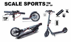Самокати Самокаты ^/--/^ Самокат двухколесный Scale Sports SS-23 Серый Дисковый тормоз Led-фонарик (1574663948) ^_^^^ Самокат двоколісний Scale Sports SS-23 Сірий Дисковий гальмо Led-фонарик (1574663948) - фото фото фото