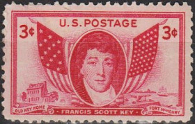 Північна Америка Северная Америка ^/--/^ 1948 - США - Френсіс Скотт Кі Mi.575 * ^_^^^ 1948 — США — Фрэнсис Скотт Ки Mi.575 - фото фото фото