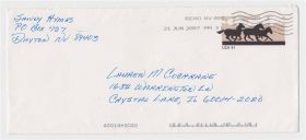 Тематичні колекції Тематические коллекции ^/--/^ NM Фауна  США  2007  г - конверт с ор. маркой - прошел почту ^_^^^ NM Фауна США 2007 р. - конверт з ор. маркою - пройшов пошту - фото фото фото