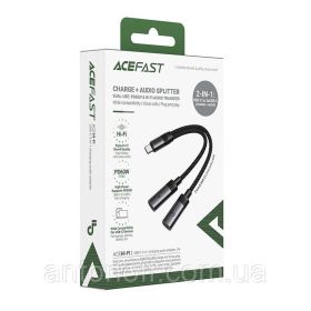 Кабелі Кабели ^/--/^ Type-C аудіо-перехідник Acefast J /--/ 14 розгалужувач Audio + зарядка, 0.17 /--/ м PD /--/ 60 /--/ W, чорний ^_^^^ Type-C аудио-переходчик Acefast J /--/ 14 разветвитель Audio + зарядка, 0.17 /--/ м PD /--/ 60 /--/ W, черный - фото фото фото