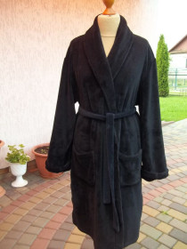 Нижня білизна, плавки Нижнее белье, плавки ^/--/^ Prom           ( XL - 52 / 54 р ) Мужской  халат флисовый черный Б / У ^_^^^ Prom ( XL - 52 / 54 р ) Чоловічий халат флісовий чорний Б / У - фото фото фото