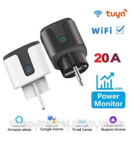 Інше Другое ^/--/^ Wifi Смарт-розетка Tuya Smart Life 20 /--/ A 220 /--/ В євровилка біло сіра ^_^^^ Wifi Смарт-розетка Tuya Smart Life 20 /--/ A 220 /--/ В евровилка белая серая - фото фото фото