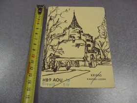 Іноземні Иностранные ^/--/^ карточка радиообмена QSL kriens швейцария 1981 №2353 ^_^^^ картка радіообміну QSL kriens швейцарія 1981 No /--/ 2353 - фото фото фото