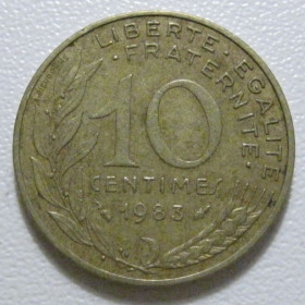 Франція Франция ^/--/^ Франція 10 сантимів 1983 року 43517 ^_^^^ Франция 10 сантимов 1983 года 43517 - фото фото фото