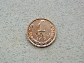 - - ^/--/^ 1 копійка СРСР 1989 рік  (322 /--/ а) ^_^^^ 1 копейка СССР 1989 год (322 /--/ а) - фото фото фото