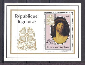 Мистецтво Искусство ^/--/^ NM Искусство . Того  1983 г  MNH - блок - Пасха ^_^^^ Того 1983 р MNH - блок - Пасха - фото фото фото