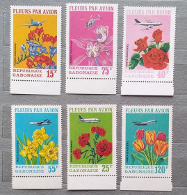 Флора Флора ^/--/^ Габон 1971 г - Авиапочта. Цветы ^_^^^ Габон 1971 - Авіапошта. Квіти - фото фото фото