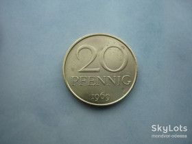 НДР, ФРН ГДР, ФРГ ^/--/^ ГДР 20 пфеннигов 1969   зл/03 /--/ з /--/ 0 ^_^^^ ГДР 20 пфеннигов 1969 зл/03 /--/ з /--/ 0 - фото фото фото