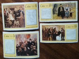 Острівні держави Островные государства ^/--/^ Куба 100-летие со дня рождения Ленина, Картины 1970 ^_^^^ Куба 100-річчя від дня народження Леніна, Картини 1970 - фото фото фото