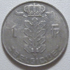 Бельгія Бельгия ^/--/^ Бельгія 1 франк 1977 року Belgique 42692 ^_^^^ Бельгия 1 франк 1977 года Belgique 42692 - фото фото фото