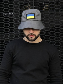 Літні головні убори Летние головные уборы ^/--/^ Панама серая с флагом UA ^_^^^ Панама сіра з прапором UA - фото фото фото