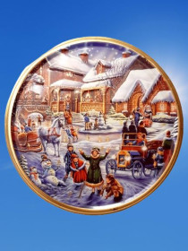 Шкатулки, скарбнички Шкатулки, копилки ^/--/^ Коробка Vinter Village, круглая металлическая б-у коробка зимняя деревня 14 см-9 см ^_^^^ Коробка Vinter Village, кругла металева б-у коробка зимове село 14 см-9 см - фото фото фото