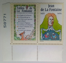 Франція Франция ^/--/^ Франция Жан де Лафонтен  (Jean de La Fontaine), сцепка, неофициал, редкая, MNH ^_^^^ Франція Жан де Лафонтен (Jean de La Fontaine), зчіпка, неофіційна, рідкісна, MNH - фото фото фото