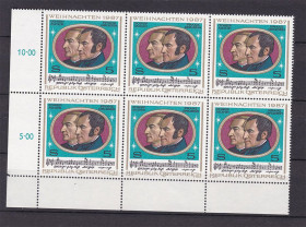 Австрія Австрия ^/--/^ Австрия 1980 г MNH  - личности - шестиблок ^_^^^ Австрія 1980 MNH / MVLH - особистості - шестиблок - фото фото фото