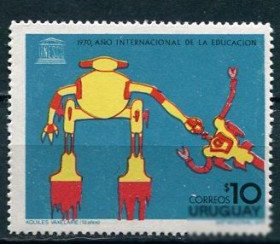 Інше Другое ^/--/^ Уругвай   Уругвай Uruguay 1970 Mi 1193  Юнеско Битва роботов MNH ^_^^^ Уругвай Uruguay 1970 Mi 1193 Юнеско Битва роботів MNH - фото фото фото