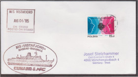 Європа Европа ^/--/^ Польша 1985 КОРАБЕЛЬНОЕ ГАШЕНИЕ СУДНО КОРАБЛЬ M/S VISTAFJORD КОРАБЕЛЬНАЯ ПОЧТА ПОЧТОВЫЙ ДОКУМЕНТ ^_^^^ Польща 1985 КОРОБЕЛЬНЕ ГАШЕННЯ СУДНО КОРАБЛЬ M/S VISTAFJORD КОРАБЕЛЬНА ПОШТА ПОШТОВИЙ ДОКУМЕНТ - фото фото фото