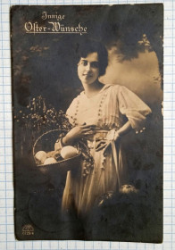 Іноземні Иностранные ^/--/^ Поштова картка листівка Світлого Великодня 1919 р. Німеччина Dc /--/ 035 ^_^^^ Почтовая карточка открытка Светлого Пасхи 1919 г. Германия Dc /--/ 035 - фото фото фото