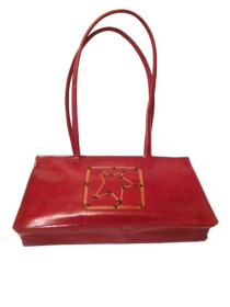 Сумки Сумки ^/--/^ Красная сумка из натуральной кожи Genuine Leather с заклепками, Индия ^_^^^ Червона сумка з натуральної шкіри Genuine Leather із заклепками, Індія - фото фото фото