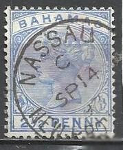 Острівні держави Островные государства ^/--/^ Багамы брит. 1890 королева Виктория 1 /--/ м.гаш. ^_^^^ Багами брит. 1890 — королева Вікторія 1 /--/ м.гаш. - фото фото фото