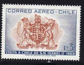 Південна Америка Южная Америка ^/--/^ NM Чили  1968 г  MNH - геральдика ^_^^^ NM Чилі 1968 MNH - геральдика - фото фото фото