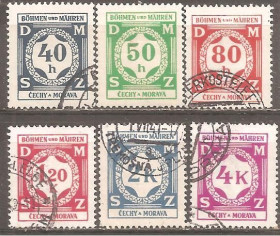 Чехословаччина Чехословакия ^/--/^ Богемия и Моравия 1941 Sc.О /--/ 2,O /--/ 3,O /--/ 5,O /--/ 7,O /--/ 9,О /--/ 11 used ^_^^^ Богемія і Моравія 1941 Sc.О /--/ 2,O /--/ 3,O /--/ 5,O /--/ 7,O /--/ 9,О /--/ 11 used - фото фото фото