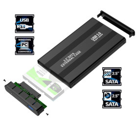 Кишені для HDD Карманы для HDD ^/--/^ Зовнішній карман перехідник USB 3.0 для SSD/HDD диска SATA III 2.5” Rocketek чорний 4019343 ^_^^^ Внешний карман переходник USB 3.0 для SSD/HDD диска SATA III 2.5 Rocketek черный 4019343 - фото фото фото