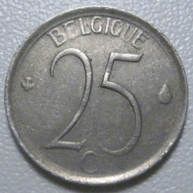 Бельгія Бельгия ^/--/^ Бельгія 25 сантимів 1965 року Belgique 42286 ^_^^^ Бельгия 25 сантимов 1965 года Belgique 42286 - фото фото фото
