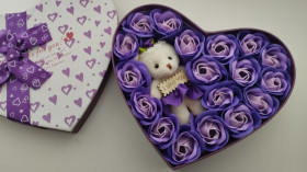Інше Другое ^/--/^ Набір з трояндами з мила Soap Flowers з плюшевим ведмедем. ^_^^^ Набор с розами из мыла Soap Flowers с плюшевым медведем. - фото фото фото