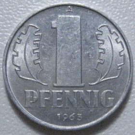 НДР, ФРН ГДР, ФРГ ^/--/^ Німеччина - НДР 1 пфеніг 1963 року 43288 ^_^^^ Германия - ГДР 1 пфенниг 1963 года 43288 - фото фото фото