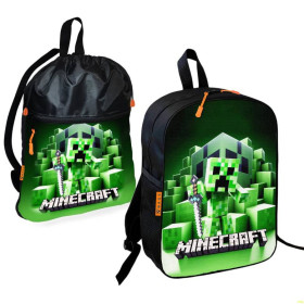 Рюкзаки, сумки Рюкзаки, сумки ^/--/^ Школьный рюкзак детский Minecraft + Сумка для обуви спортивной формы рюкзак-мешок  для мальчика (017 ^_^^^ Шкільний рюкзак дитячий Minecraft + Сумка для взуття спортивної форми рюкзак-мішок для хлопчика (174) - фото фото фото