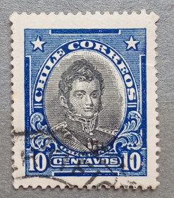 Південна Америка Южная Америка ^/--/^ Чили 1911 г - Бернардо О’Хиггинс, гаш ^_^^^ 1911 — Бернардо О'Хіггінс, гаш - фото фото фото