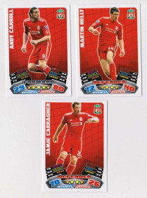 Інше Другое ^/--/^ Футбольные карточки MATCH ATTAX 2011-2012 Premier League  Футбольный клуб LIVERPOOL  3 шт.  ^_^^^ Футбольні картки MATCH ATTAX 2011-2012 Premier League Футбольний клуб LIVERPOOL 3 шт. - фото фото фото