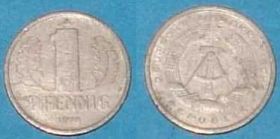НДР, ФРН ГДР, ФРГ ^/--/^ 1 pfennig 1978 - фото фото фото