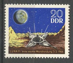 Освоєння космосу Освоение космоса ^/--/^ ГДР 1966 космос Луна-9 Mi 1168 MNH ^_^^^ 1966 — космос Місяць-9 Mi 1168 MNH - фото фото фото