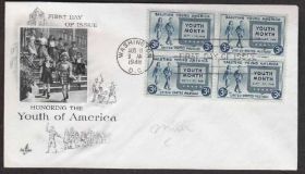 Америка Америка ^/--/^ США 1948 МЕСЯЦ МОЛОДЁЖИ АМЕРИКИ ТРАДИЦИИ КУЛЬТУРА ВОСПИТАНИЕ УКЛАД КПД Mi.576 х /--/ 4 /--/ шт. ^_^^^ США 1948 МІСЯЦЬ МОЛОДІЖІ АМЕРИКИ ТРАДИЦІЇ КУЛЬТУРА Виховання УКЛАД КПД Mi.576 х /--/ 4 /--/ шт. - фото фото фото